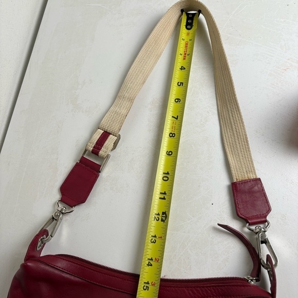 LAZARO Vintage Sporty Leather Shoulder Bag Stripe Strap Made in Argentina - Picture 6 of 16